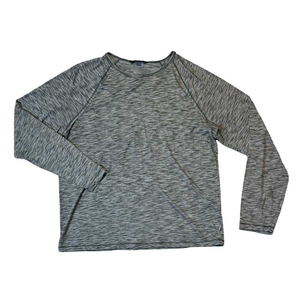 John Varvatos L Large gray heather polyester blend crewneck long sleeve t-shirt